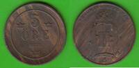 Schweden 5 Öre Oscar II. 1872-1905, seltener Jahrgang -