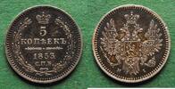 Russland 5 Kopeken Nikolaus I. 1825-1855, hübsch -