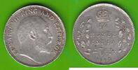 Britisch-Indien 1/4 Rupee Edward VII. 1901-1910, Calcutta, hübsch -