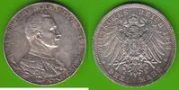 Preußen 3 Mark Wilhelm II. 1888-1918, Regierungsjubiläum, toll erhalten -