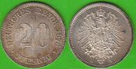 Kaiserreich 20 Pfennig toll erhalten -