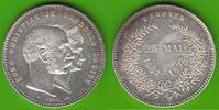 Dänemark 2 Kroner Christian IX. 1863-1906, Goldene Hochzeit, sehr hübsch -