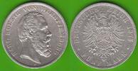 W&uuml;rttemberg 5 Mark 1875 Karl 1864-1891 attraktives sehr sch&ouml;n 114,90 EUR  + 6,50 EUR frais d'envoi