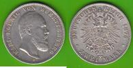 W&uuml;rttemberg 2 Mark 1876 Karl 1864-1891, &uuml;berdurchschnittlich ss+/ss-vz 189,00 EUR  + 6,50 EUR frais d'envoi