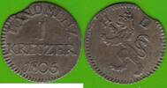 Hessen-Darmstadt 1 Kreuzer 1805 Ludwig X. 1790-1806, h&uuml;bsch ss-vz, Zaine... 23,95 EUR  + 4,00 EUR frais d'envoi
