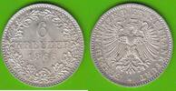 Frankfurt 6 Kreuzer 1866 sehr h&uuml;bsch st-/vz-st 34,95 EUR  + 6,50 EUR frais d'envoi
