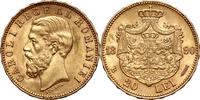 Romania 20 Lei 1890-B Carol I VZ 1350,00 EUR envoi gratuit