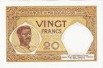 Madagascar 20 Francs MADAGASCAR - PICK 37 - 20 FRANCS - (1937-1947) -