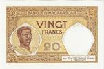 Madagascar 20 Francs MADAGASCAR - PICK 37 - 20 FRANCS - (1937-1947) -