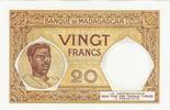 Madagascar 20 Francs MADAGASCAR - PICK 37 - 20 FRANCS - (1937-1947) - SPLENDIDE -