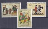 Niger Lot de timbres NIGER - 3 TIMBRES - 100 + 150 + 200 FRANCS - 1971 -