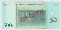 Congo 500 Francs CONGO - PICK 100 s - 500 FRANCS 2010 - SPECIMEN - SPL -