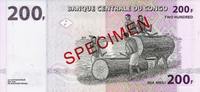 Congo 200 Francs CONGO - PICK 99 s - 200 FRANCS - 31/07/2007 - SPECIMEN - NEUF -
