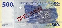Congo 500 Francs CONGO - PICK 96 s - 500 FRANCS - 04/01/2002 - SPECIMEN - NEUF -