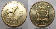 Zambie 5 Kwacha ZAMBIE - KM 31 - 5 KWACHA 1992 - Hippotrague noir -
