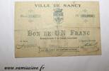 France 1 Franc 54 - NANCY - BON DE 1 FRANC 1914 - 08 - DV -