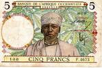 Afrique occidentale française 5 Francs AFRIQUE OCCIDENTALE FRANCAISE - PICK 21 - 5 FRANCS - 10/03/1938 -