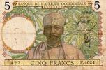 Afrique occidentale française 5 Francs AFRIQUE OCCIDENTALE FRANCAISE - PICK 21 - 5 FRANCS - 12/08/1937 -