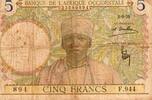 Afrique occidentale française 5 Francs AFRIQUE OCCIDENTALE FRANCAISE - PICK 21 - 5 FRANCS - 01/08/1935 -