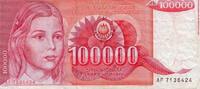 Yougoslavie 100.000 Dinara YOUGOSLAVIE - PICK 97 - 100 000 DINARA - 01/05/1989 -