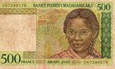 Madagascar 500 Francs MADAGASCAR - PICK 75 b - 500 FRANCS (100 ARIARY) - ND 1994 -