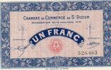 France 1 Franc 52 - ST DIZIERS - 1 FRANC 1916 - 12.12 - CHAMBRE DE COMMERCE -