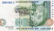 Afrique du sud 10 Rand AFRIQUE DU SUD - PICK 123 a - 10 RAND - ND 1993 - RHINOCEROS -