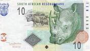 Afrique du sud 10 Rand AFRIQUE DU SUD - PICK 128 a - 10 RAND - 2005 - RHINOCEROS -