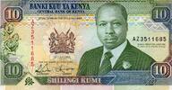Kenya 10 Shilling KENYA - PICK 24 e - 10 SHILLINGS 1993 -