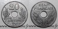 France 20 Centimes GADOURY 321 - 20 CENTIMES 1943 - TYPE 20 - KM 900 -