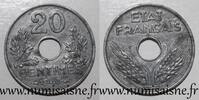 France 20 Centimes GADOURY 321 - 20 CENTIMES 1943 - TYPE 20 - FLAN MINCE - KM 900 -