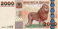 Tanzanie 2.000 Shilingi TANZANIE - PICK 37 - 2.000 SHILINGI - NON DATE (2003) - LION -