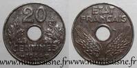 France 20 Centimes GADOURY 322 - 20 CENTIMES 1944 - TYPE 20 FER - KM 900.2a -