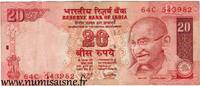 Inde 20 Rupees 2007 INDE - PICK 96 - 20 RUPEES - 2007 - LETTRE R SS 3,50 EUR  + 3,20 EUR frais d'envoi