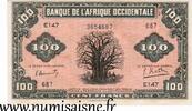 Afrique occidentale française 100 Francs AFRIQUE OCCIDENTALE FRANCAISE - PICK 31 a - 100 FRANCS - 14/12/1942 -