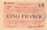 France 5 Francs 59 - DOUAI - CARVIN - BON DE 5 FRANCS - 22/05/1916 -
