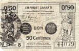 France 50 Centimes 59 - VALENCIENNES - 50 CENTIMES - 11/1915 -