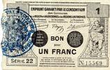 France 1 Franc 59 - VALENCIENNES - 1 FRANC - 11/1917 -
