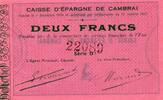 France 2 Francs 59 - CAMBRAI - BON DE 2 FRANCS - NON DATÉ -