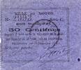 France 50 Centimes 60 - NOYON - BON MUNICIPAL - 50 CENTIMES - 17/12/1915 -