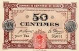 France 50 Centimes 62 - CALAIS - 50 CENTIMES - 14/01/1916 -