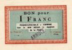 France 1 Franc 70 - CORRE - BON POUR 1 FRANC - ANNULE -