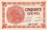 France 50 Centimes 75 - PARIS - 50 CENTIMES - 10/03/1920 - CHAMBRE DE COMMERCE DE PARIS -