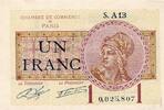 France 1 Franc 75 - PARIS - 1 FRANC - 10/03/1920 - CHAMBRE DE COMMERCE -