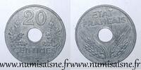 France 20 Centimes GADOURY 321 - 20 CENTIMES 1944 - TYPE 20 - FLAN MINCE - KM 900 -
