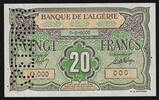 Algérie 20 Francs ALGERIE - PICK 22 s - 20 FRANCS - SPECIMEN - 1948 -