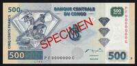 Congo 500 Francs CONGO - 500 FRANCS - SPECIMEN - 2002 -