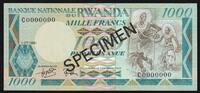 Rwanda 1.000 Francs RWANDA - PICK 17 s - 1000 FRANCS - SPECIMEN - 01/07/1981 - GORILLE -