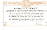 France BANQUE DE FRANCE - RECU DE VERSEMENT D'OR POUR LA DEFENSE NATIONALE - 27 AOUT 1915 -