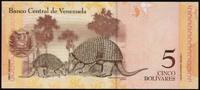 Venezuela 5 Bolivares VENEZUELA - PICK 89 e - 5 BOLIVARES - 03/02/2011 - PEDRO CAMEJO - TATOO GEANT -